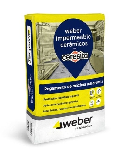 Weber Impermeable C/Ceresita X 25kg (Reempl Bolsa X 30kg)