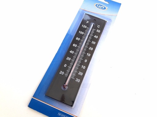 Termometro Plastico Negro Int- Ext (195x50mm)