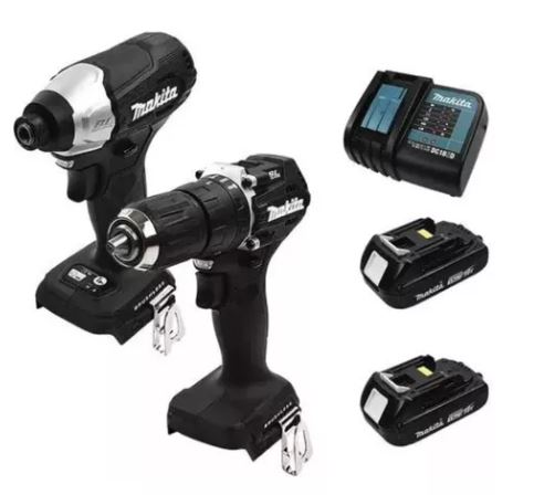 Combo Atornillador Dhp487 + Carg. + Dtd157 Makita 2x 18v Mkb