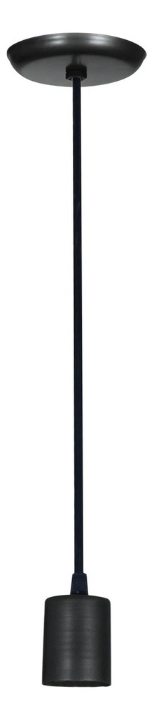 Colgante C/Capuchon P/Porta E27 Plast 80cm Negro