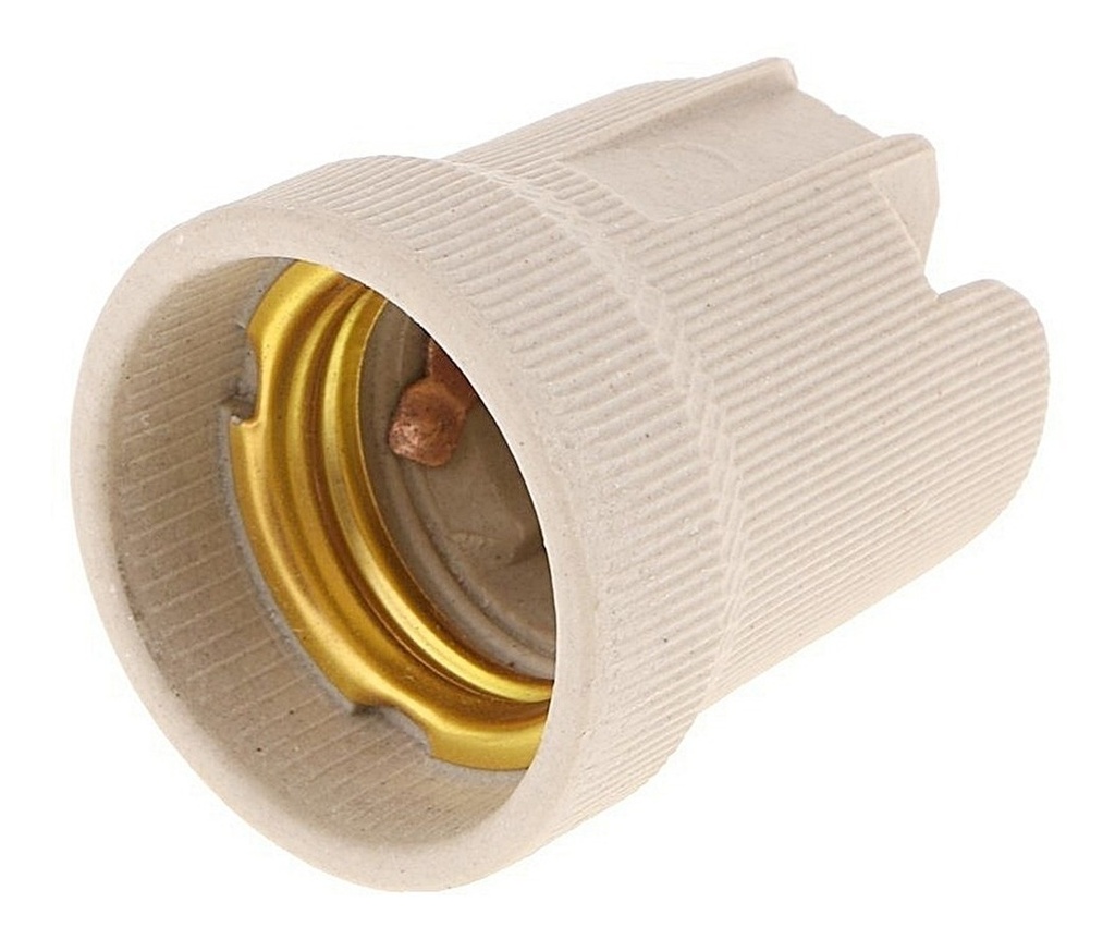 Portalampara E27 Ceram C/Puente P/Niple (400u)