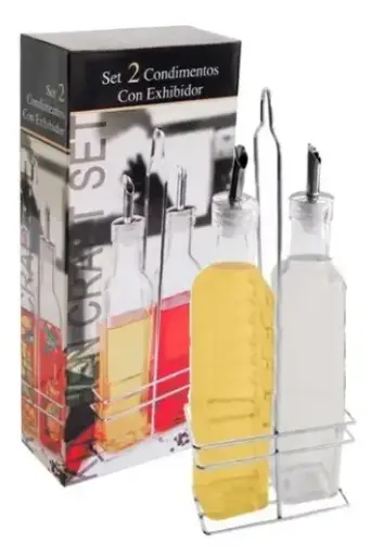 Condimentos Vidrio C/Exhib  Set X 2