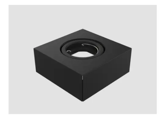 Luminaria Semi Embutir P/Dicroica C/Mov GU10 NegroTexturado Spotsline 