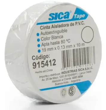 Cinta Aisladora Blanca 19mm X 10 M Sica
