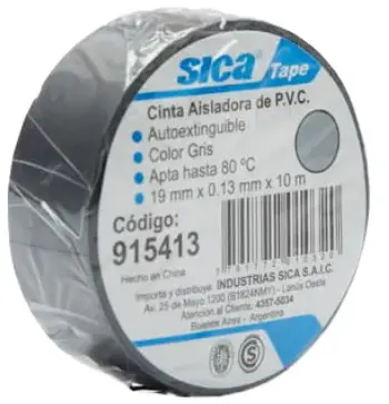 Cinta Aisladora Gris 19mm X 10 M Sica