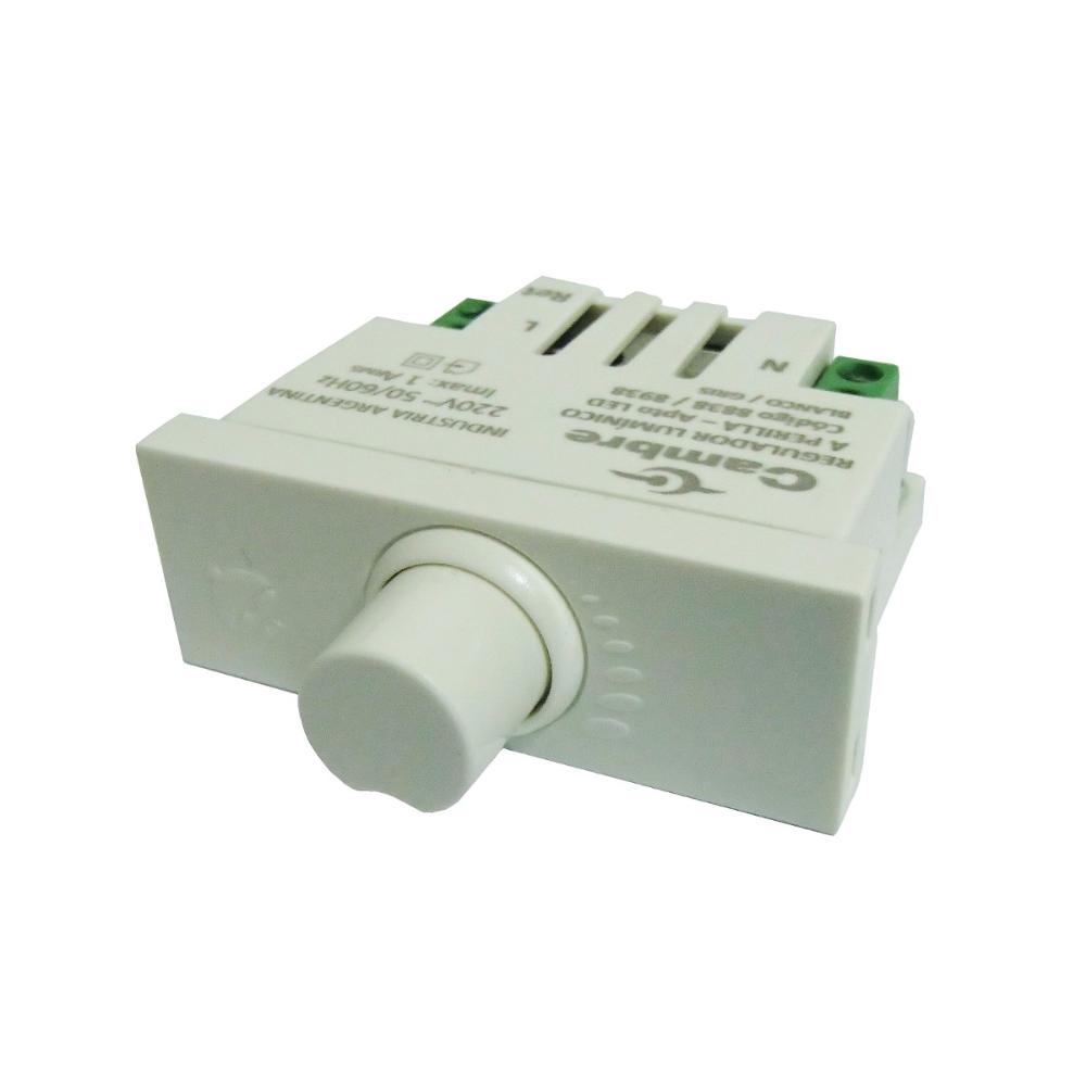 Modulo Regulador Luminico C/Perilla Apto Led Gris Cod. 8938