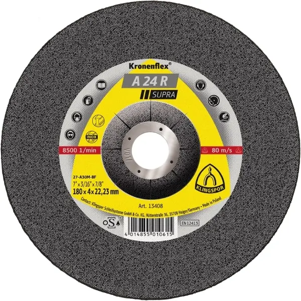 Disco De Desbaste 180 X 4 X 22.23 Mm Abombado A 24 R