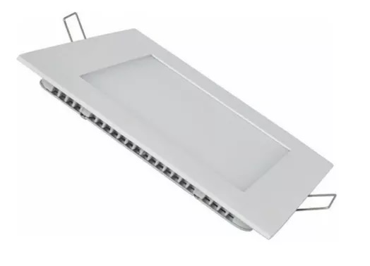 Plafon Led Slim Cuadrado Embutir 6w Luz Calida