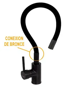 Monocomando Miami Negra Pico Flexible