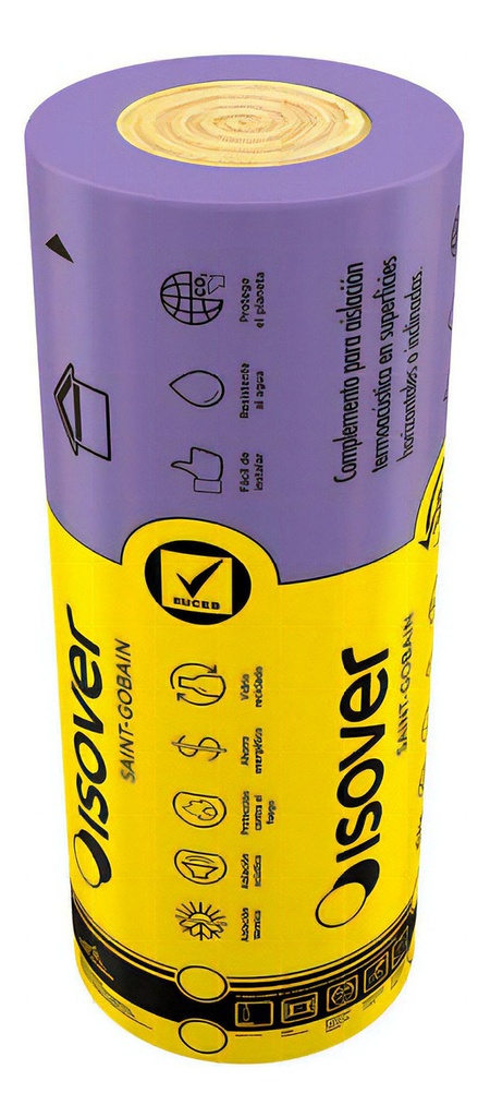 Lana De Vidrio Cubierta Plata Rollo 100mmx1.2x 6m 