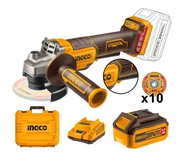 Amoladora Angular 4 1/2" 115MM 1000W (P20S) 20V + Bateria + Cargador