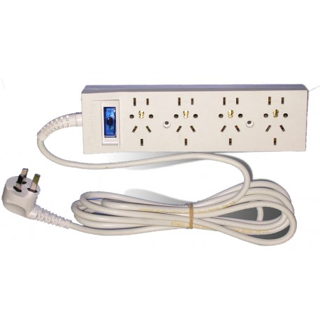 Toma Multiple 4 Modulos Sin Cable Con Interruptor