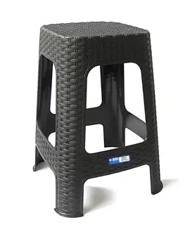 Banqueta Plastica Tramada Negra