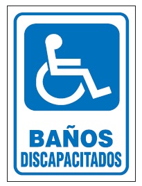 Cartel 15 X 10 Baño Discapacitado
