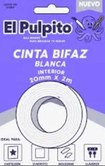 Cinta Bifaz Blanca 20MM X 2 Mt