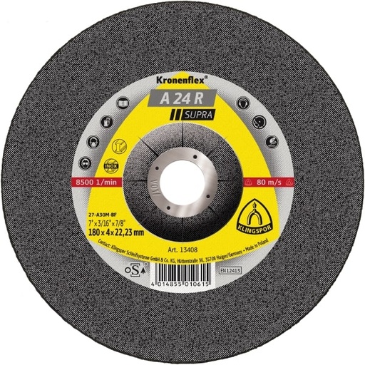 Disco De Desbaste 180 X 6 X 22.23 Mm Abombado A 24 EX