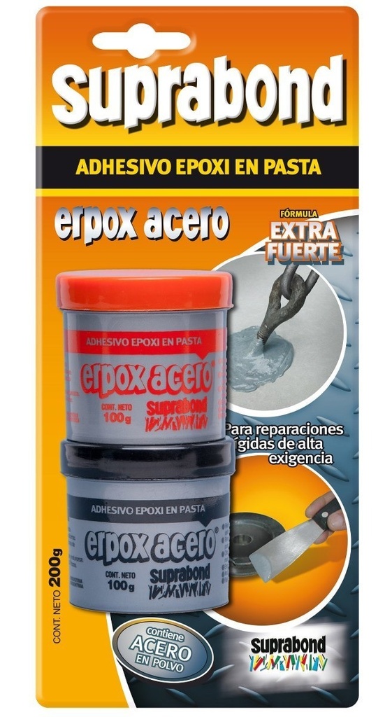 Adhesivo Epoxi Pasta Erpox Acero 200Grs