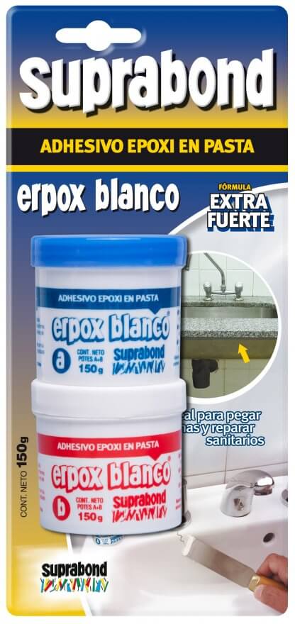 Adhesivo Epoxi Pasta Erpox Blanco Jgo.Potes 150Grs
