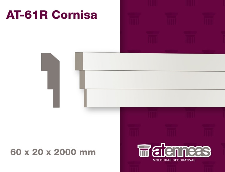 Molduras Decorativas AT-61R $ x Tirade 2mts  (Caja x 108ml)