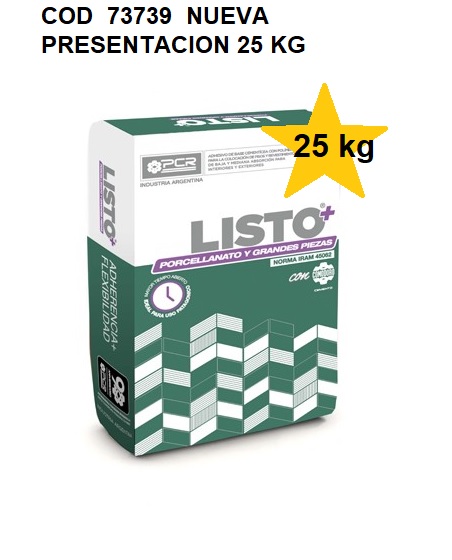 Adhesivo Listo P/Porcellanato Y Grandes Piezas  X25 Kg