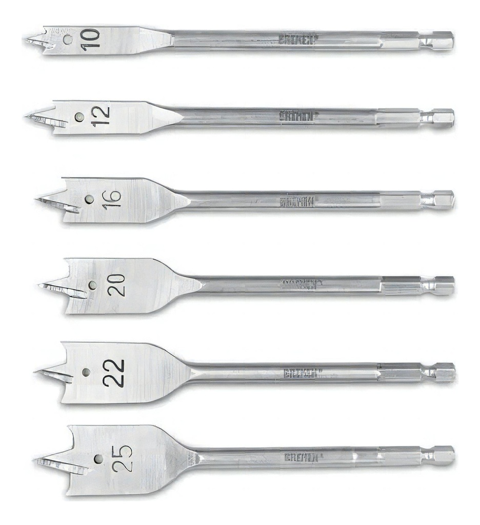 Broca Pala para madera 22mm - Vastago hexa. 1/4"