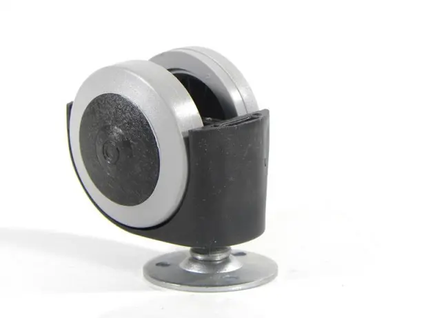 Rueda Doble Nylon PU Gris 50mm Base Girat