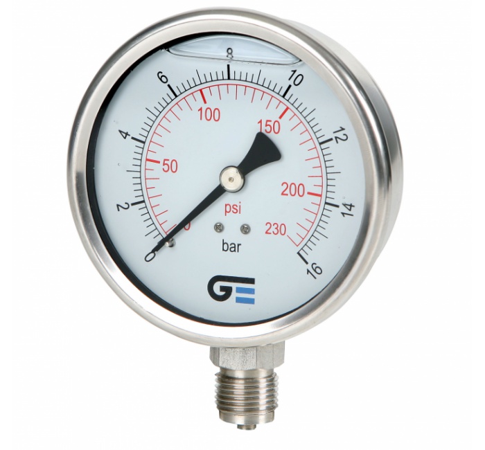 Manometro Con Glicerina 150 Lbs Ac. Inox