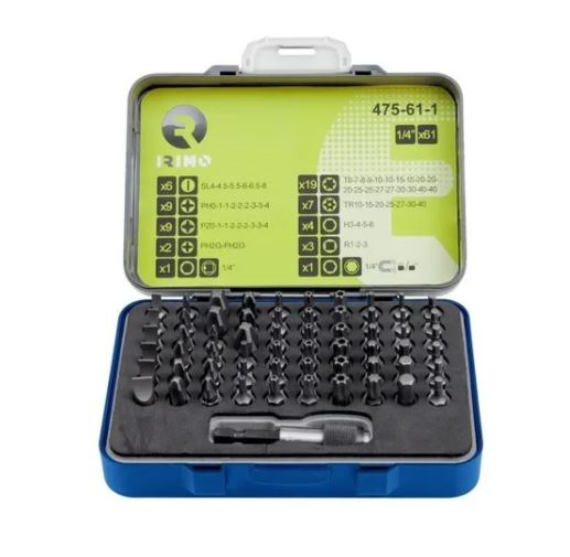 Juego De Puntas 1/4 X 61 Piezas Irimo