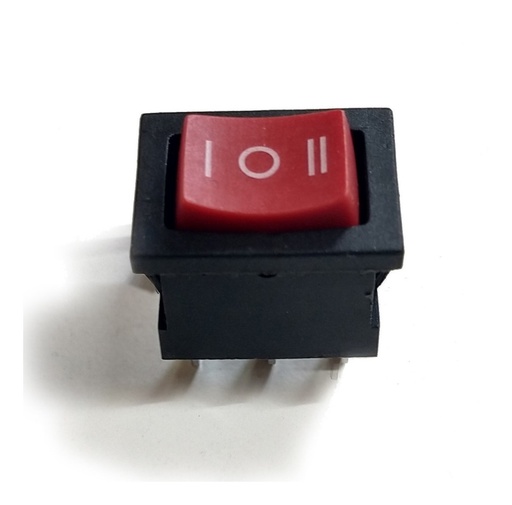 Tecla Simple Inv P/M  ON/OFF/ON  Rojo
