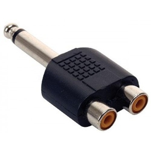 Adaptador 6.5 St/ 2 Hembra RCA