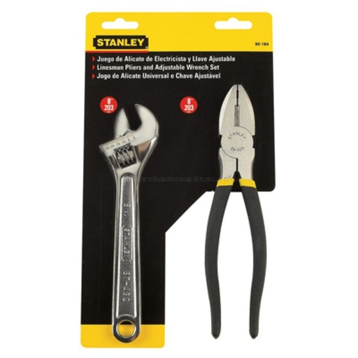 [14120] Jgo.1 Alicate Y 1 Llave Ajust Stanley 90164
