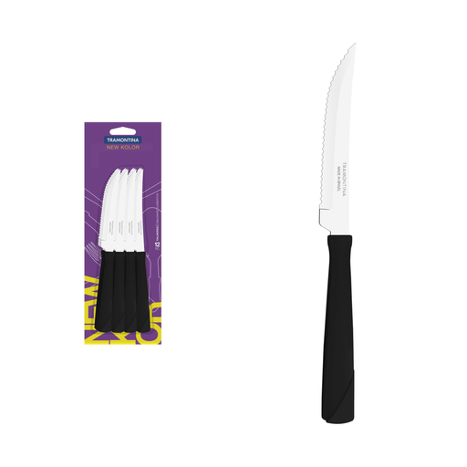 [16218] Cuchillo Asado Tramontina Newkolor Negro 23160/004