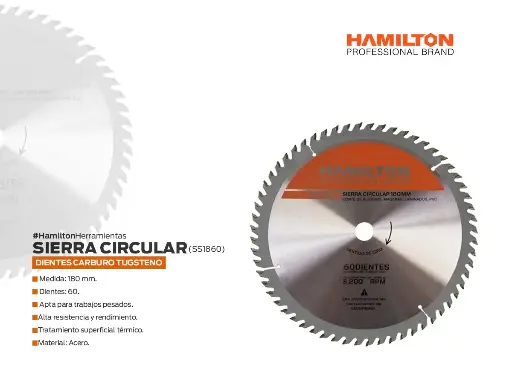 [56627] Sierra Circular 180mm 60 Dientes