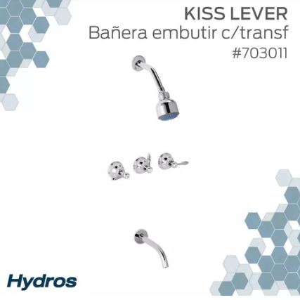 [75926] Grifería Ducha Bañera Hydros Kiss C/Transf
