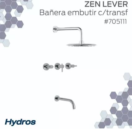 [75929] Griferia Hydros Zen Lever Ducha Transferencia Ceramico