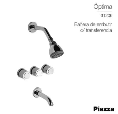 [75920] Griferia Ducha Embutir Piazza Optima C/Transf