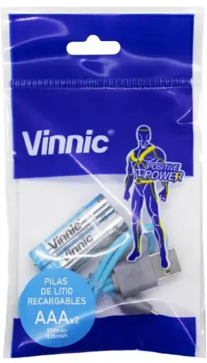 [76067] Pila AAA 550mAH Recargable USB $ x Pack(2)