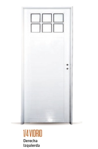 [69725] Puerta Aluminio 80x200 Tubular 36mm Ciega Izq