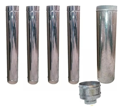 [69869] Caño Acero Inoxidable 6" P/Estufa A Leña