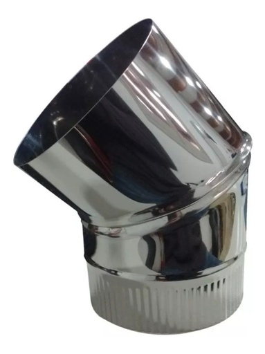 [69871] Curva  Acero Inoxidable 5" P/Estufa A Leña
