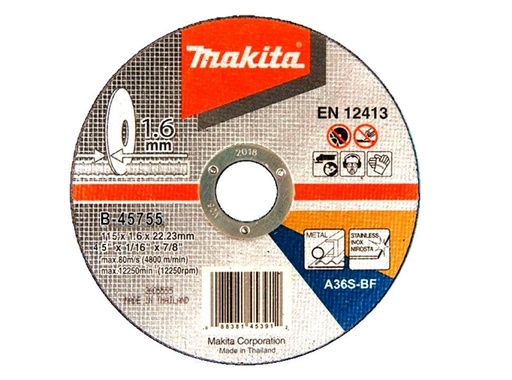 [61848] Disco De Corte 115x1.6 Inox #AT60 Larga Vida