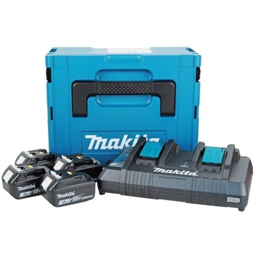 [61444] Kit De 4 Baterias + 1 Cargador Doble + DJR185Z **