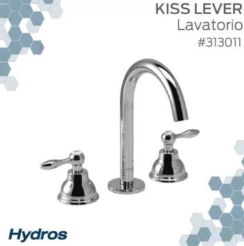 [75927] Grifería De Bacha Lavatorio Doble Comando Hydros Kiss Lever
