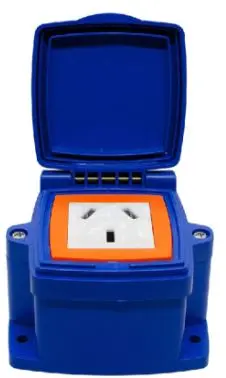 [75970] Caja Capsulada C/Toma Bipolar 20A Azul