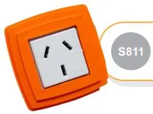 [75973] Soporte Toma Bipolar 10A Naranja