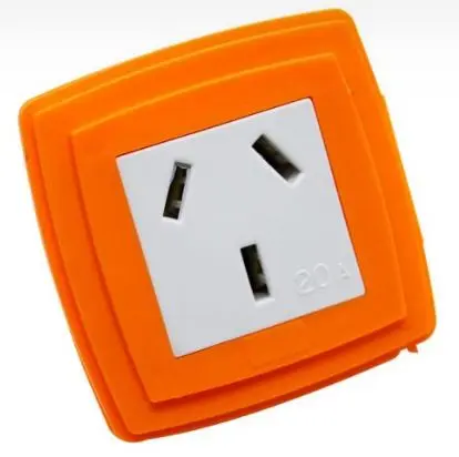 [75974] Soporte Toma Bipolar 20A Naranja
