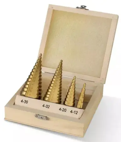 [76220] Set Juego Mechas Brocas Escalonadas Omaha 4-12/20/32/39 Mm