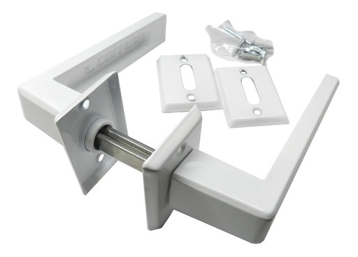 [53402] Manija D/B Biselada Aluminio Blanco P 75Mm