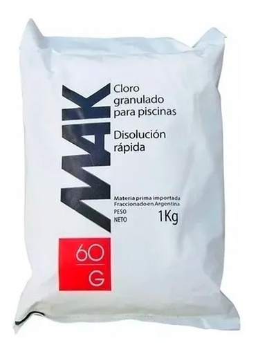[74010] Cloro Granulado 60% Disolucion Rapida X 1kg