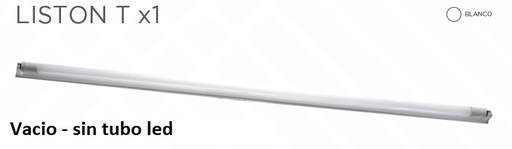 [66017] Liston Para Led T1 X18W  Blanco Para Tubo Led
